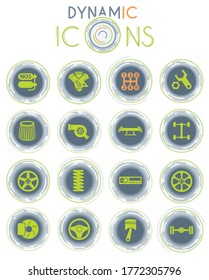 ajuste automático de iconos vectoriales en fondo blanco con líneas dinámicas para animación para diseño de interfaz web y de usuario