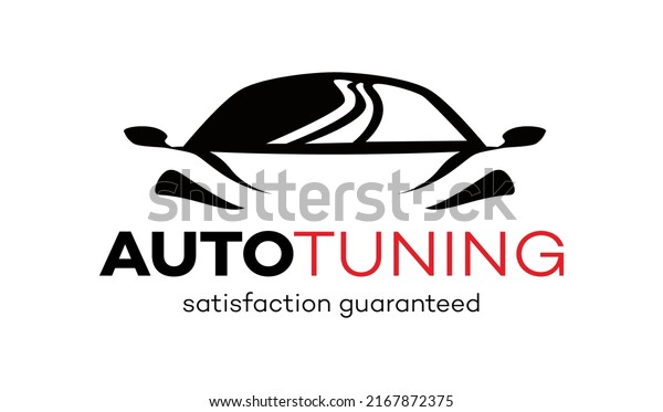 Auto tuning vector logo isolated on black background\
for service, detailing, repair, tuning, car washing, shop isolated\
on white background. Stamps, banners and design elements for you\
business. 10