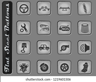 auto tuning web icons on the flat steel buttons