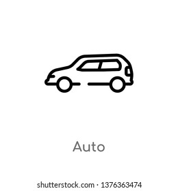 auto vector line icon. Simple element illustration. auto outline icon from transport concept. Can be used for web and mobile