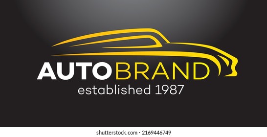 Auto vector logo isolated on black background for service, detailing, repair, tuning, car washing isolated on white background. Stamps, banners and design elements for you business. 10 eps