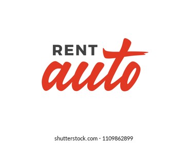 Auto vector text sign. Freehand typography design