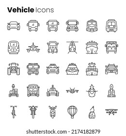 Auto vehicle vector icon set