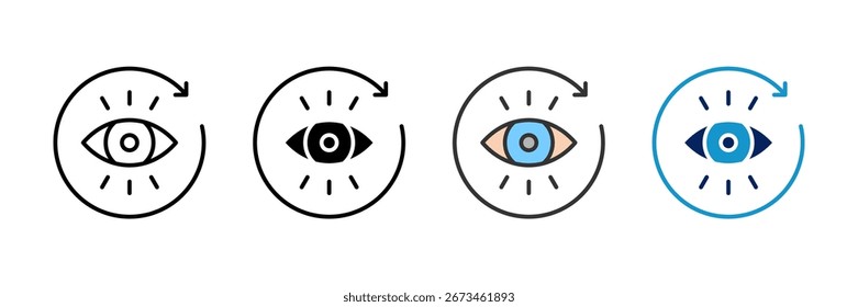 Auto Vision Icon Set Multiple Style Collection