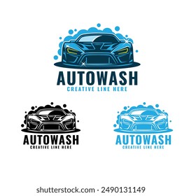 auto wash logo set illustration