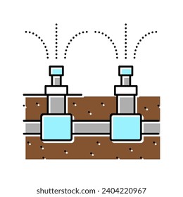 auto watering gardening color icon vector. auto watering gardening sign. isolated symbol illustration