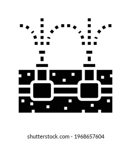 auto watering gardening glyph icon vector. auto watering gardening sign. isolated contour symbol black illustration