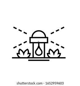 Auto watering system line icon, concept sign, outline vector illustration, linear symbol.
