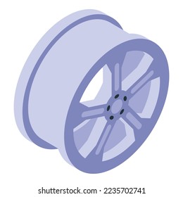 Auto wheel icon isometric vector. Rim aluminium. Speed automobile