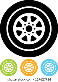 Auto wheel tire Vector icon isolated