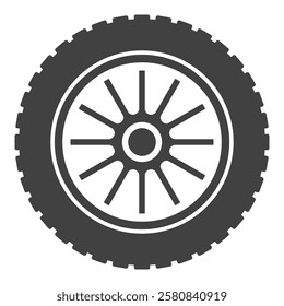 Auto wheel vector icon - Vehicle tire and disc vector concept element