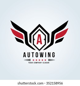 Auto wing, Automotive logo template