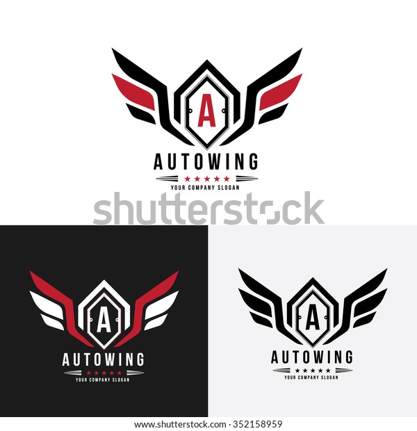 Auto Wing Automotive Logo Template Stock Vector (Royalty Free) 352158959