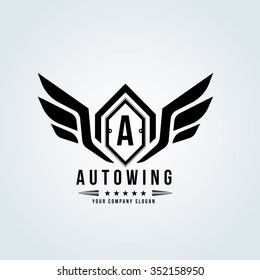Auto Wing, Car And Automotive Vector Logo Template