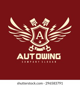 Auto Wing Letter A Modern Crest Vector Logo Template