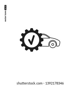 Auto workshops- vector icon on white background. Symbol for web, infographics, print design and mobile UX/UI kit. Vector illustration, EPS10.