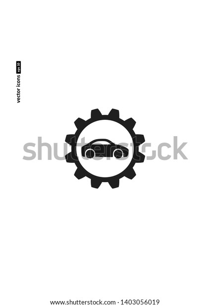 Auto workshops- vector icon on white\
background. Symbol for web, infographics, print design and mobile\
UX/UI kit. Vector illustration,\
EPS10.