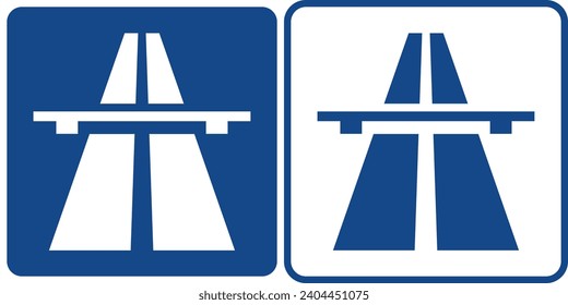 Autobahn Bundesautobahn BAB Sign Road Traffic Regulatory Signage Vector EPS PNG Transparent No Background Clip Art 