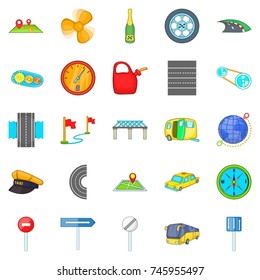 Autobahn icons set. Isometric set of 25 autobahn vector icons for web isolated on white background