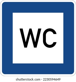 Autobahn lavatoryrestrooms sign, Service Signs, road signs germany