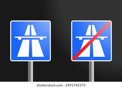 Autobahn Signs: vector illustration of German autobahn signs