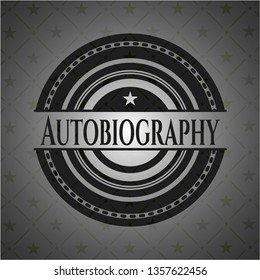 Autobiography dark emblem. Retro