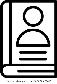 Autobiography Line Icon and Vector