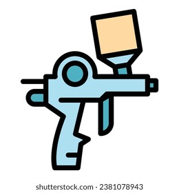 Autobody sprayer Symbol Umrissvektor. Spray-Farbe. Painter-Auto-Farbe flach