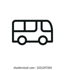 Autobus isolated icon, passenger transport linear icon, public bus outline vector symbol with editable stroke