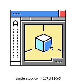 autocad 3d program color icon vector. autocad 3d program sign. isolated symbol illustration