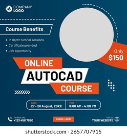 AutoCAD Course Training Program Social Media Post Template