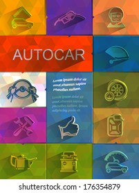 Autocar icons. Vector format