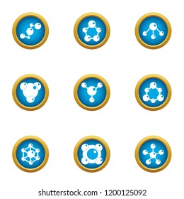Autochemistry icons set. Flat set of 9 autochemistry vector icons for web isolated on white background