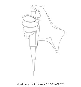 Autoclavable pipette, vector illustration, lining draw