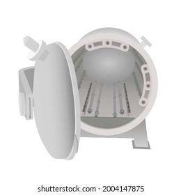 Autoclave Batch Retort Sterilization in Food Industry. Vector illustration design.