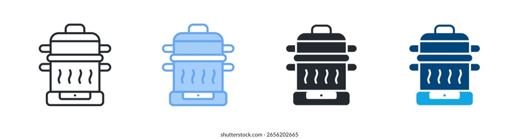 Autoclave Icon Set Multiple Style. Designed In Outline, Blue, Glyph, Dual Tone