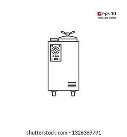 Autoclave - vector thin line icon on white background. Symbol for web, infographics, print design and mobile UX/UI kit. Vector illustration, EPS10.