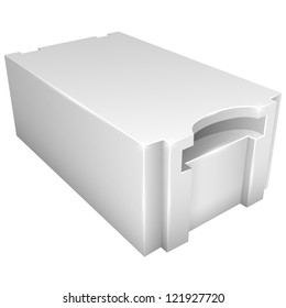 Autoclaved aerated lightweight concrete block vector icon isolated on white background.