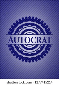 Autocrat emblem with jean texture