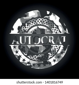 Autocrat on grey camouflaged pattern