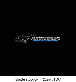 autodetailing logo car outline vector