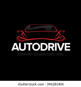 Autodrive Automobil-Logo - Autoservice und Reparatur, Vektorset. Autologo. Einzeln Auto-Design-Logo.