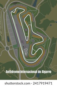Autodromo Internacional do Algarve, Algarve International Circuit, Portugal map poster
