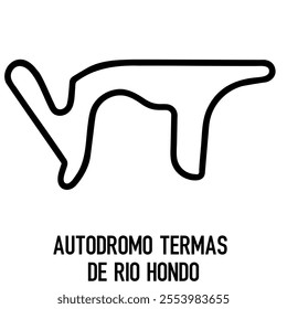 Autodromo Termas de Rio Hondo Circuit Vector. Circuit Race Track Illustration with Editable Stroke. Stock Vector.