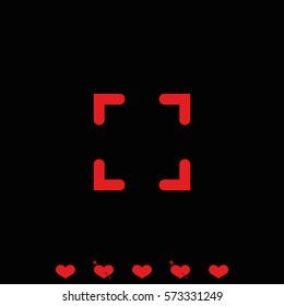 Autofocus zone sign icon.