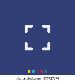 Autofocus zone sign icon.