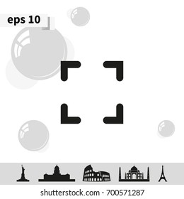 Autofocus zone sign icon.