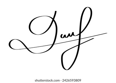 Autograph. Business or personal handwritten signature isolated on the transparent background. Signature scribble for deals and contracts.
