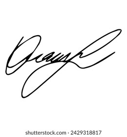 Autograph fictitious, handwritten fake signature. Isolated doodle on white background, vector illustration