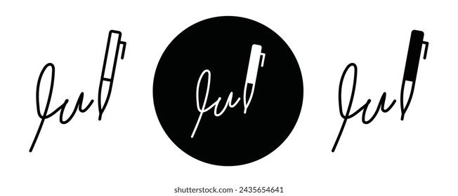 Autograph icon line art vector